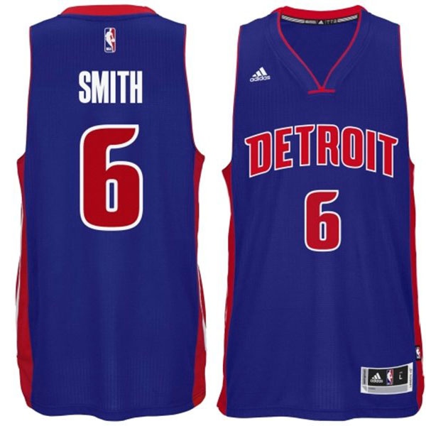 Men's  Pistons #6 Josh Smith 2014-15 New Swingman Road Blue Jersey